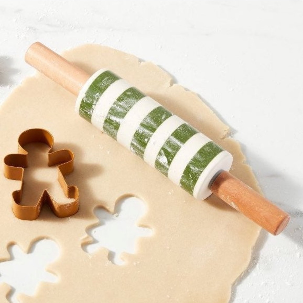 Target Threshold Christmas Stoneware Mini Stripe Rolling Pin
